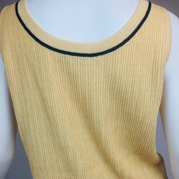 St. John M goldenrod textured ribbed shell tank - Picture 5 of 8